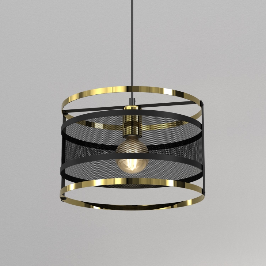 Hanglamp aan een koord RIM 1xE27/60W/230V zwart/goud