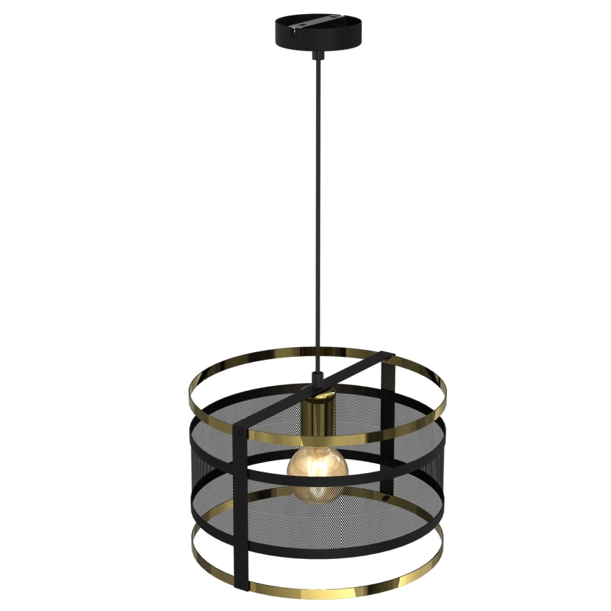 Hanglamp aan een koord RIM 1xE27/60W/230V zwart/goud
