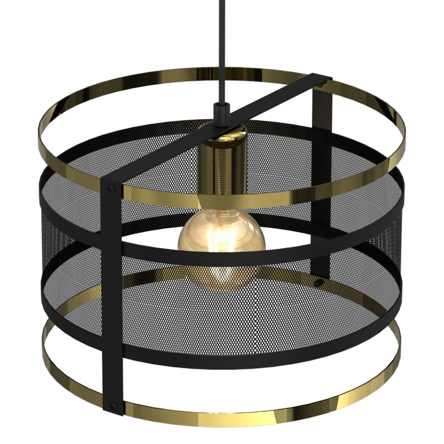Hanglamp aan een koord RIM 1xE27/60W/230V zwart/goud