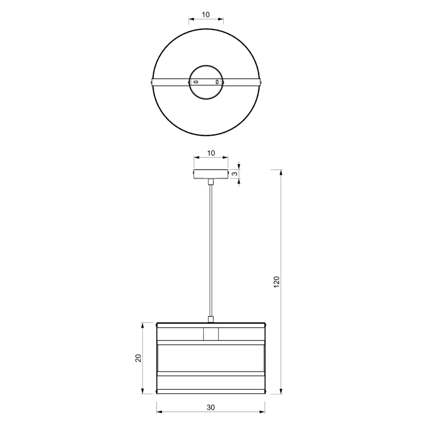 Hanglamp aan een koord RIM 1xE27/60W/230V zwart/goud