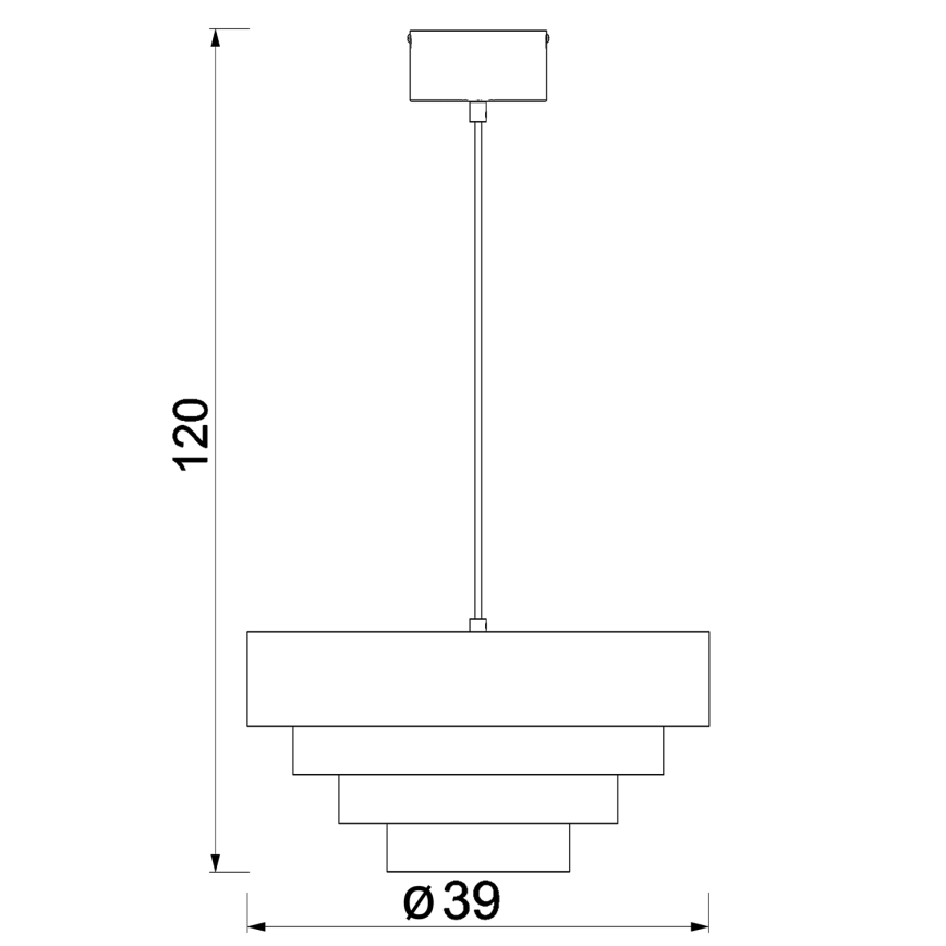 Hanglamp aan een koord RINGS 1xE27/15W/230V grijs