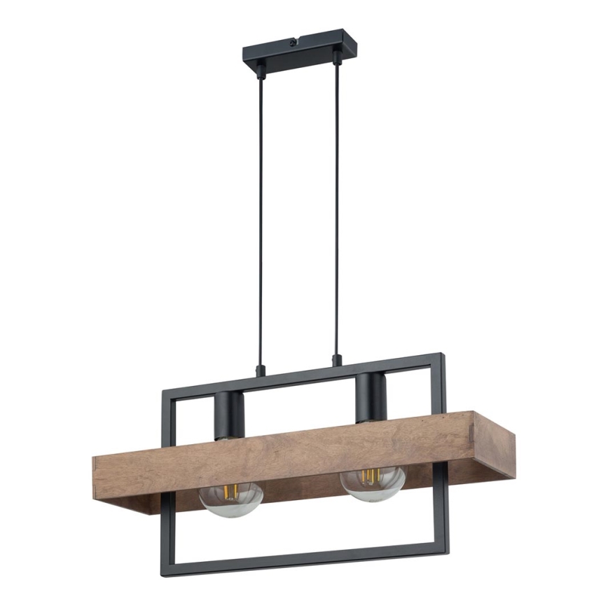 Hanglamp aan een koord ROBIN 2xE27/60W/230V hout