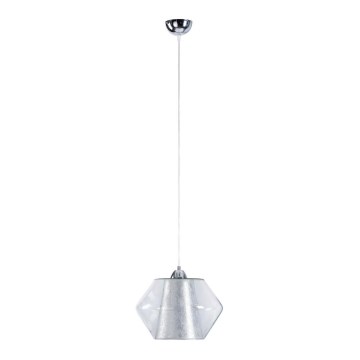 Hanglamp aan een koord RODOES 1xE27/60W/230V zilver