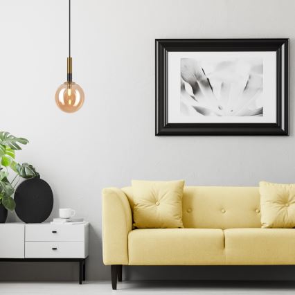 Hanglamp aan een koord ROLLO 1xG9/5W/230V goud/gerookt beige