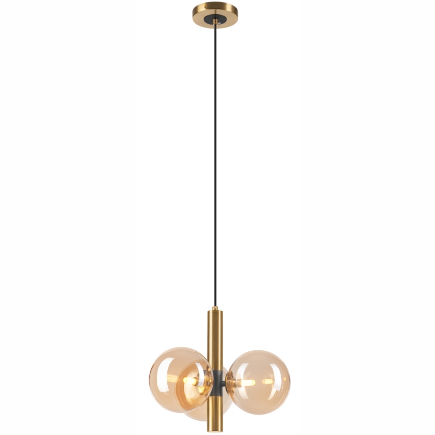 Hanglamp aan een koord ROLLO 3xG9/5W/230V goud/gerookt beige