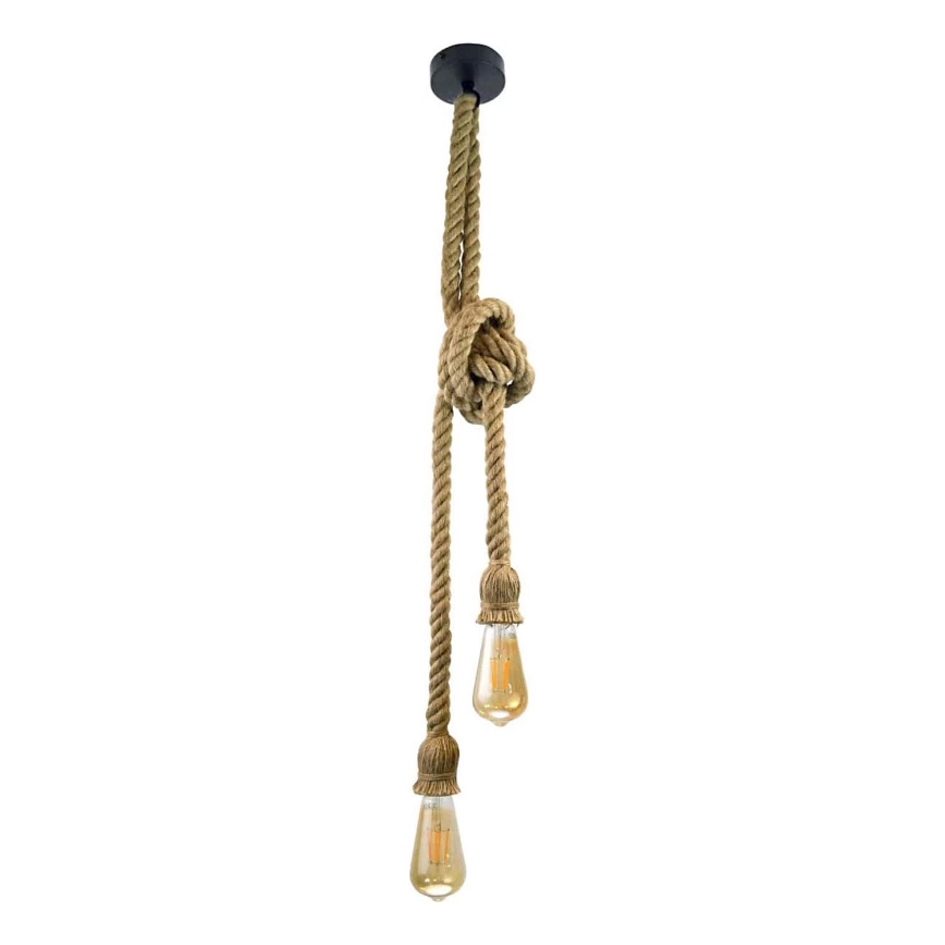 Hanglamp aan een koord ROPE 2xE27/12W/230V