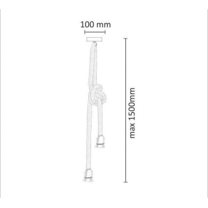 Hanglamp aan een koord ROPE 2xE27/12W/230V