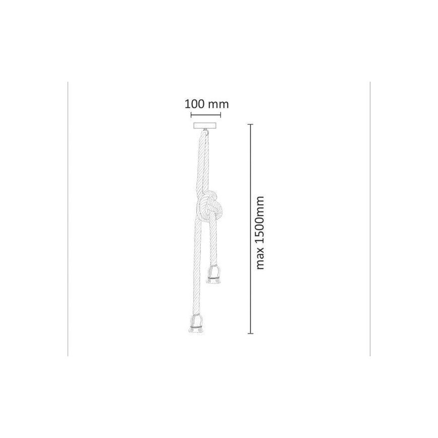 Hanglamp aan een koord ROPE 2xE27/12W/230V