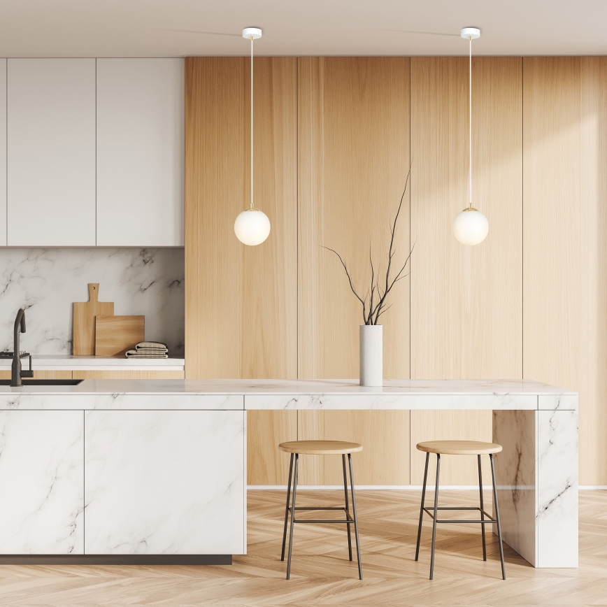 Hanglamp aan een koord ROYAL 1xE14/10W/230V diameter 14 cm wit