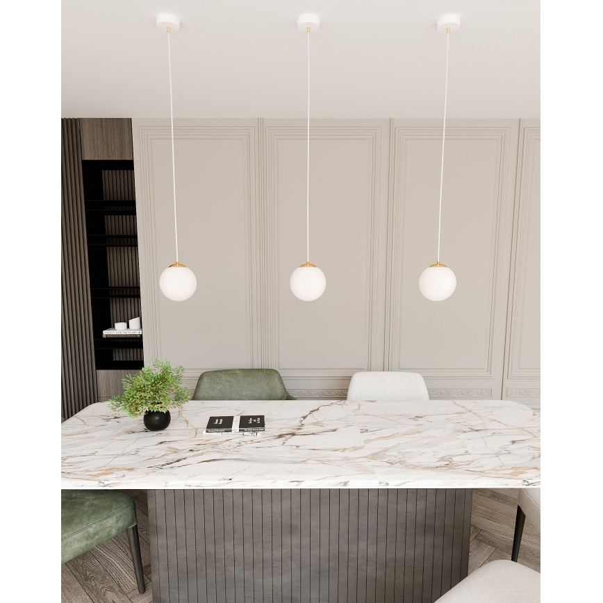 Hanglamp aan een koord ROYAL 1xE14/10W/230V diameter 14 cm wit