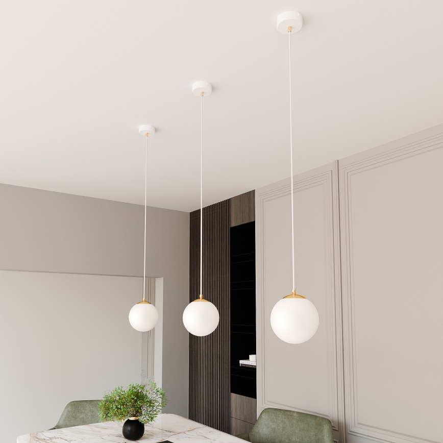 Hanglamp aan een koord ROYAL 1xE14/10W/230V diameter 14 cm wit