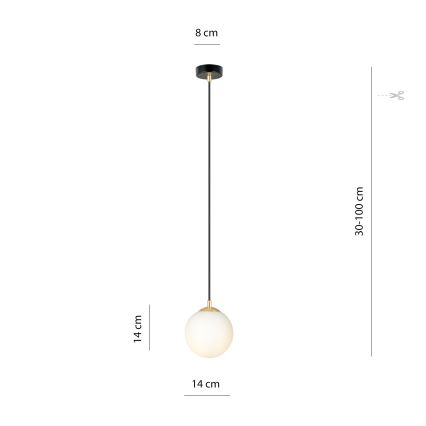 Hanglamp aan een koord ROYAL 1xE14/10W/230V diameter 14 cm zwart