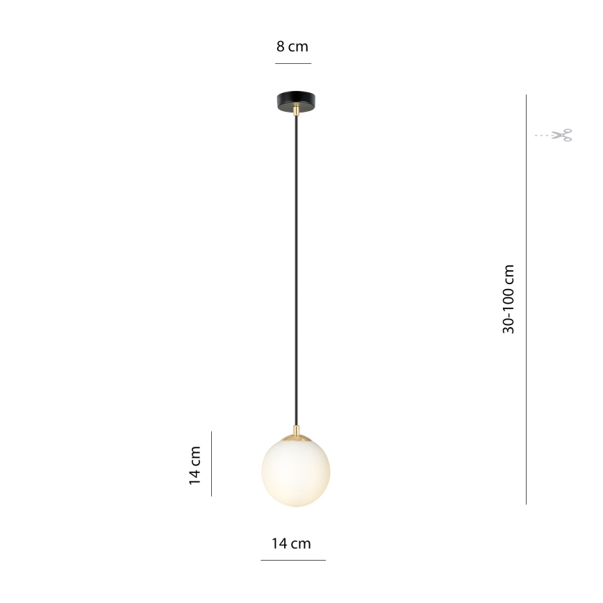 Hanglamp aan een koord ROYAL 1xE14/10W/230V diameter 14 cm zwart