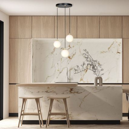 Hanglamp aan een koord ROYAL 3xE14/10W/230V diameter 30 cm zwart