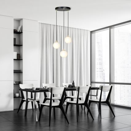 Hanglamp aan een koord ROYAL 3xE14/10W/230V diameter 30 cm zwart
