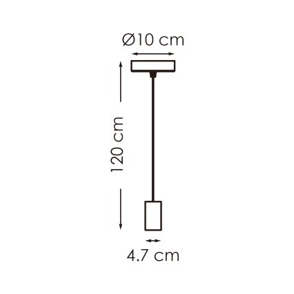 Hanglamp aan een koord SAGA 1xE27/40W/230V zwart/brons