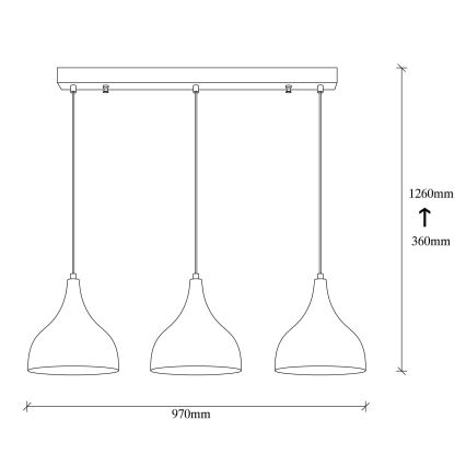 Hanglamp aan een koord SAGLAM 3xE27/40W/230V