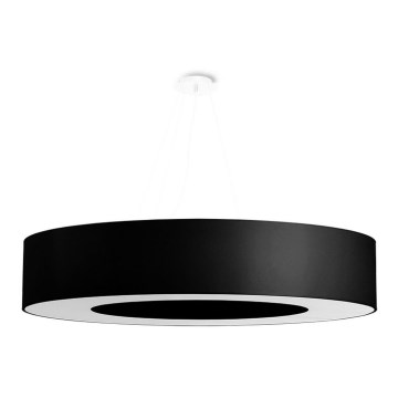 Hanglamp aan een koord SATURNO 8x E27 / 60W / 230V d. 90 cm zwart