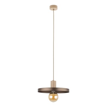 Hanglamp aan een koord SILA 1xE27/15W/230V diameter 30 cm bruin/beige