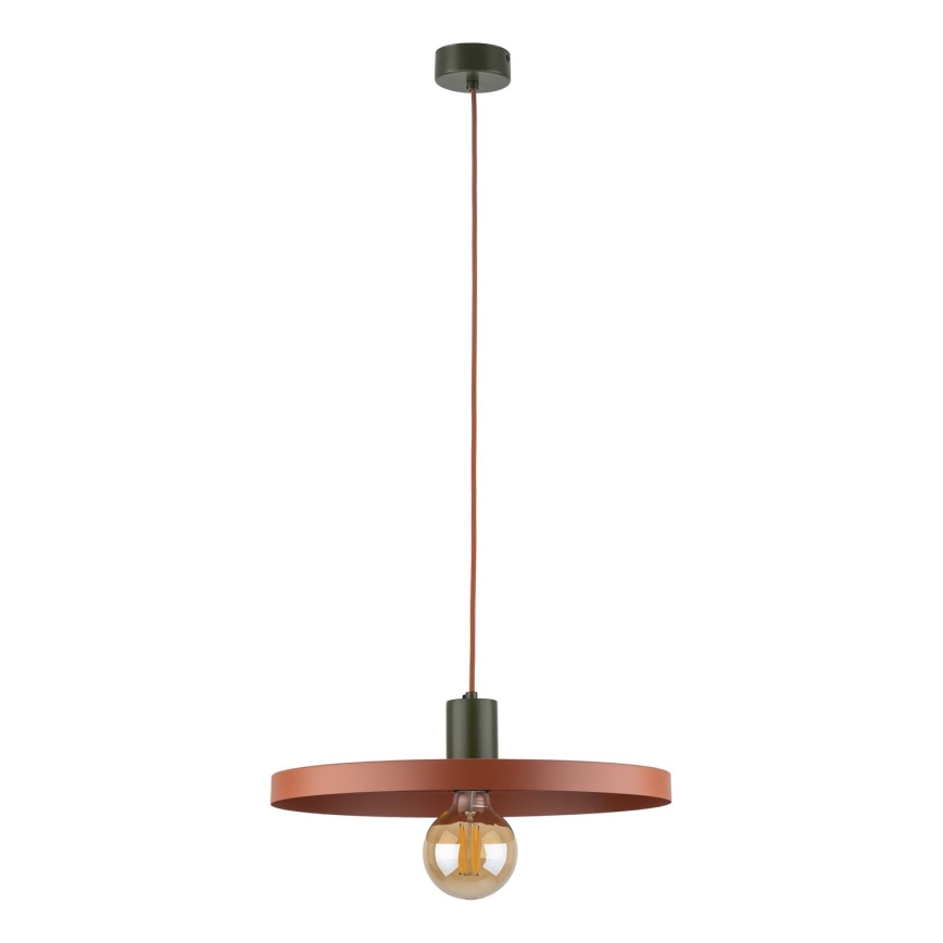 Hanglamp aan een koord SILA 1xE27/15W/230V diameter 40 cm baksteen/groen