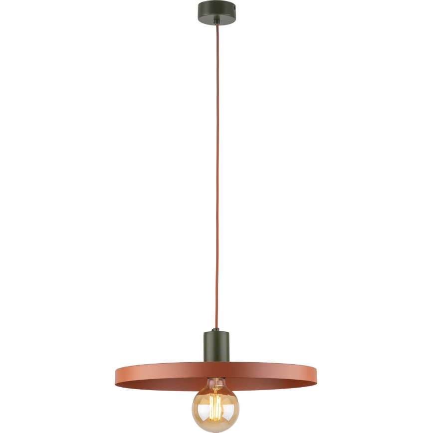 Hanglamp aan een koord SILA 1xE27/15W/230V diameter 40 cm baksteen/groen