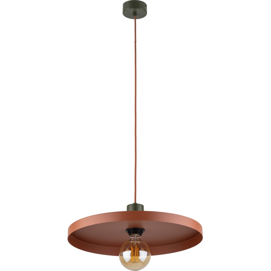 Hanglamp aan een koord SILA 1xE27/15W/230V diameter 40 cm baksteen/groen