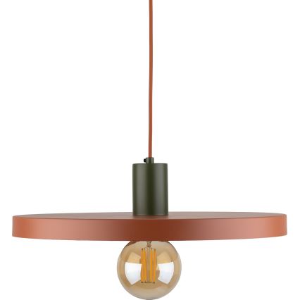 Hanglamp aan een koord SILA 1xE27/15W/230V diameter 40 cm baksteen/groen