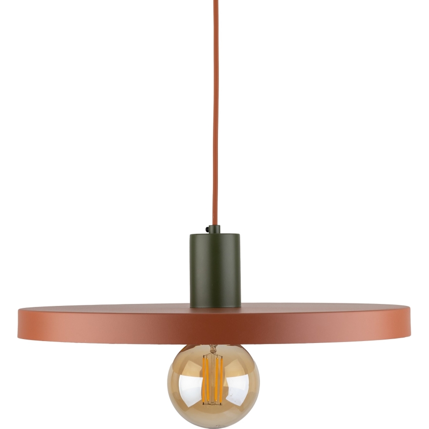 Hanglamp aan een koord SILA 1xE27/15W/230V diameter 40 cm baksteen/groen