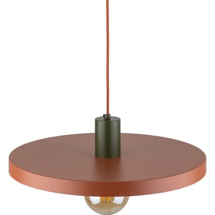 Hanglamp aan een koord SILA 1xE27/15W/230V diameter 40 cm baksteen/groen