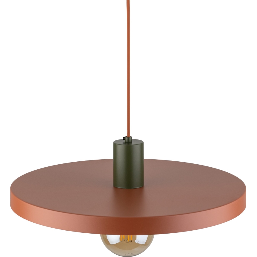 Hanglamp aan een koord SILA 1xE27/15W/230V diameter 40 cm baksteen/groen