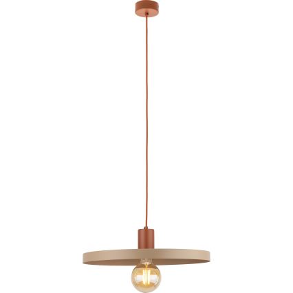 Hanglamp aan een koord SILA 1xE27/15W/230V diameter 40 cm beige/baksteen