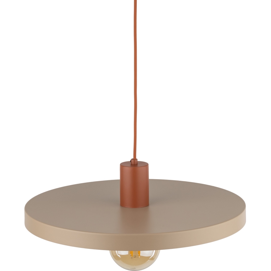 Hanglamp aan een koord SILA 1xE27/15W/230V diameter 40 cm beige/baksteen