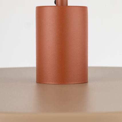 Hanglamp aan een koord SILA 1xE27/15W/230V diameter 40 cm beige/baksteen