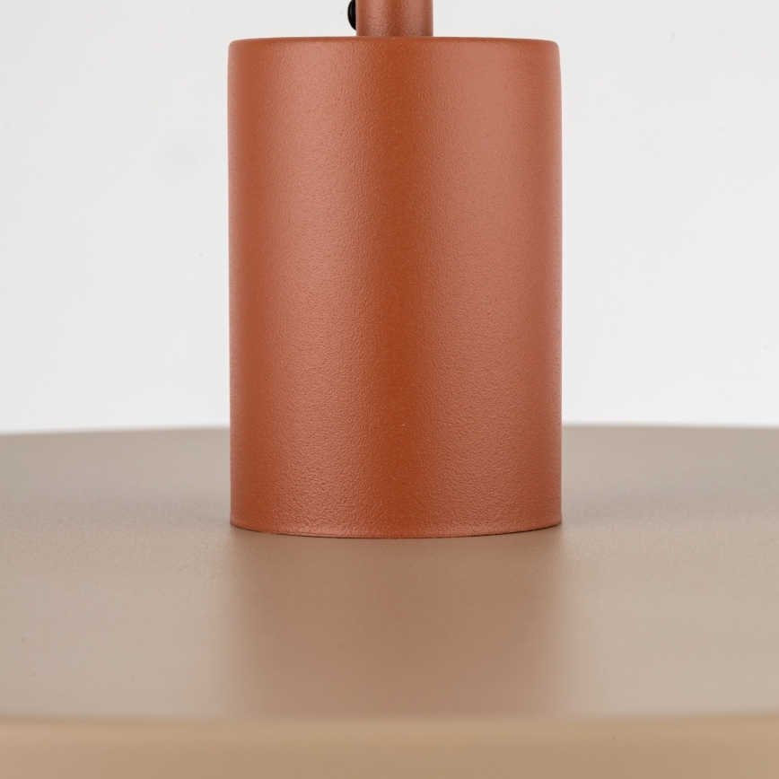 Hanglamp aan een koord SILA 1xE27/15W/230V diameter 40 cm beige/baksteen