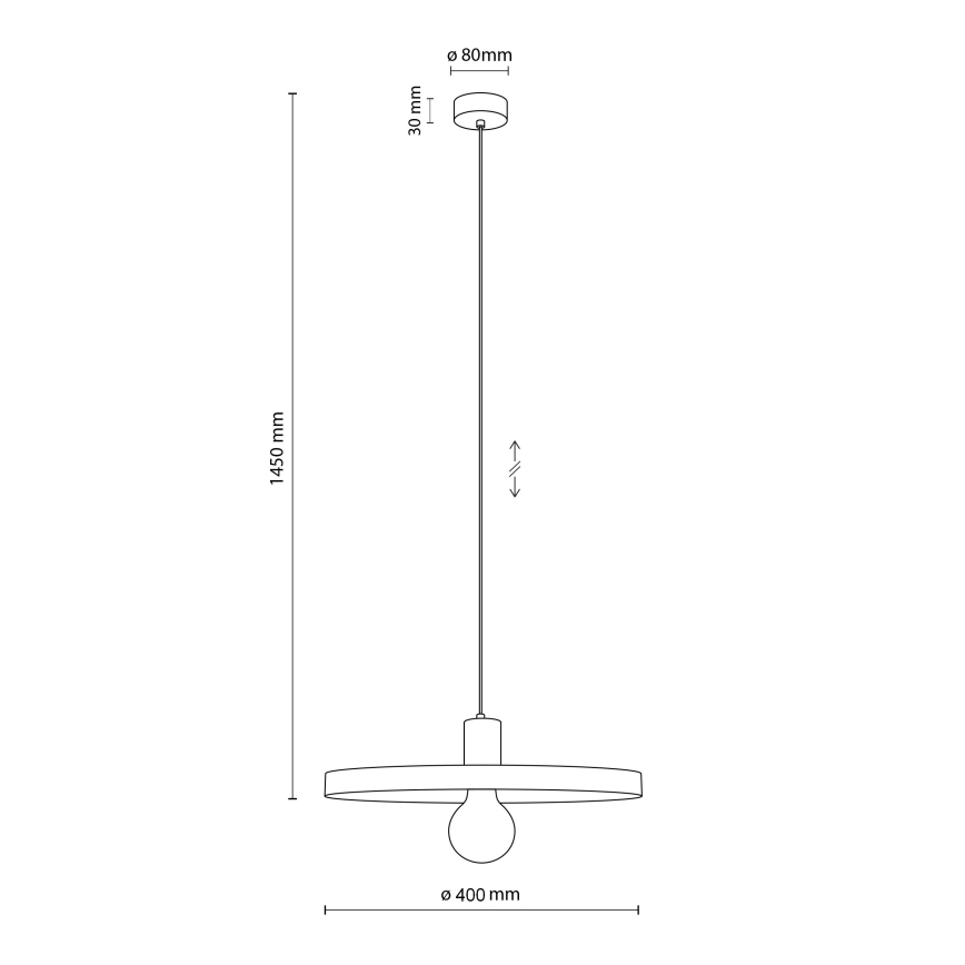 Hanglamp aan een koord SILA 1xE27/15W/230V diameter 40 cm beige/baksteen