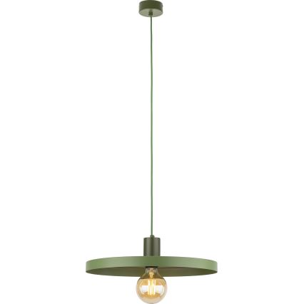 Hanglamp aan een koord SILA 1xE27/15W/230V diameter 40 cm groen