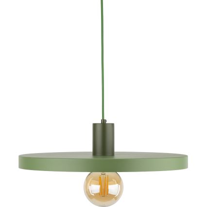 Hanglamp aan een koord SILA 1xE27/15W/230V diameter 40 cm groen