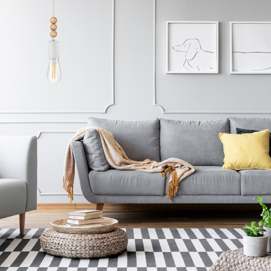 Hanglamp aan een koord SIMON 1xE27/60W/230V beuken