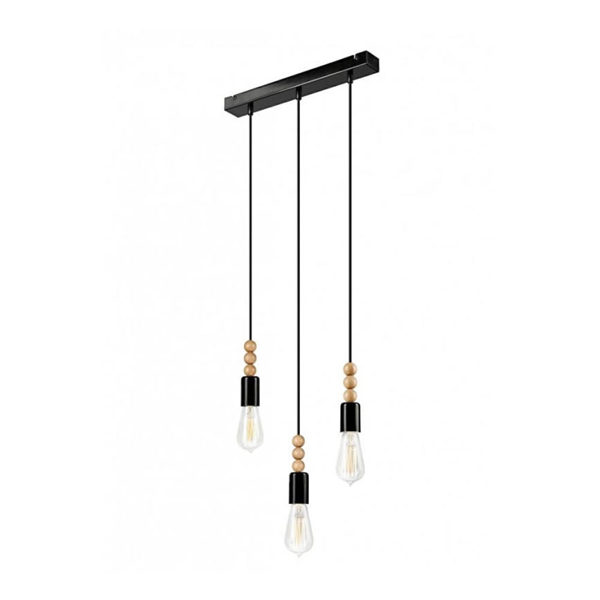 Hanglamp aan een koord SIMON 3xE27/60W/230V beuken