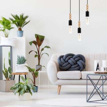 Hanglamp aan een koord SIMON 3xE27/60W/230V beuken
