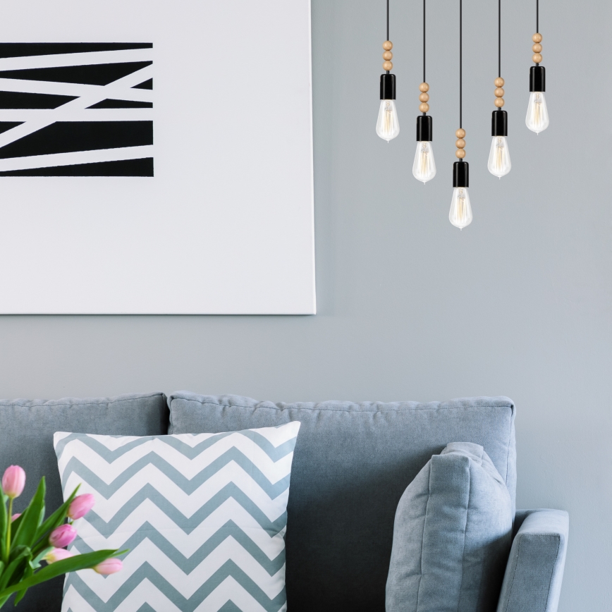 Hanglamp aan een koord SIMON 5xE27/60W/230V