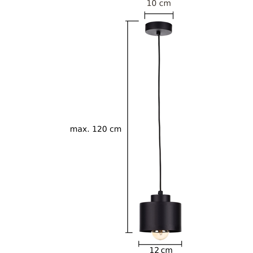 Hanglamp aan een koord SIMPLY BLACK 1xE27/60W/230V