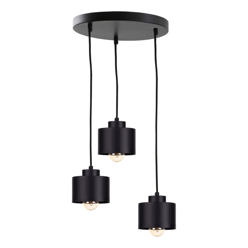 Hanglamp aan een koord SIMPLY BLACK 3xE27/60W/230V diameter 32 cm