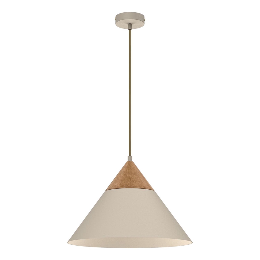 Hanglamp aan een koord SINGLE 1xE27/15W/230V beige/beuken