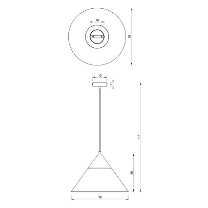 Hanglamp aan een koord SINGLE 1xE27/15W/230V beige/beuken