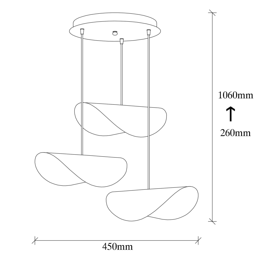 Hanglamp aan een koord SIVANI 3xE27/100W/230V