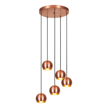 Hanglamp aan een koord SIVANI 5xE27/40W/230V koper