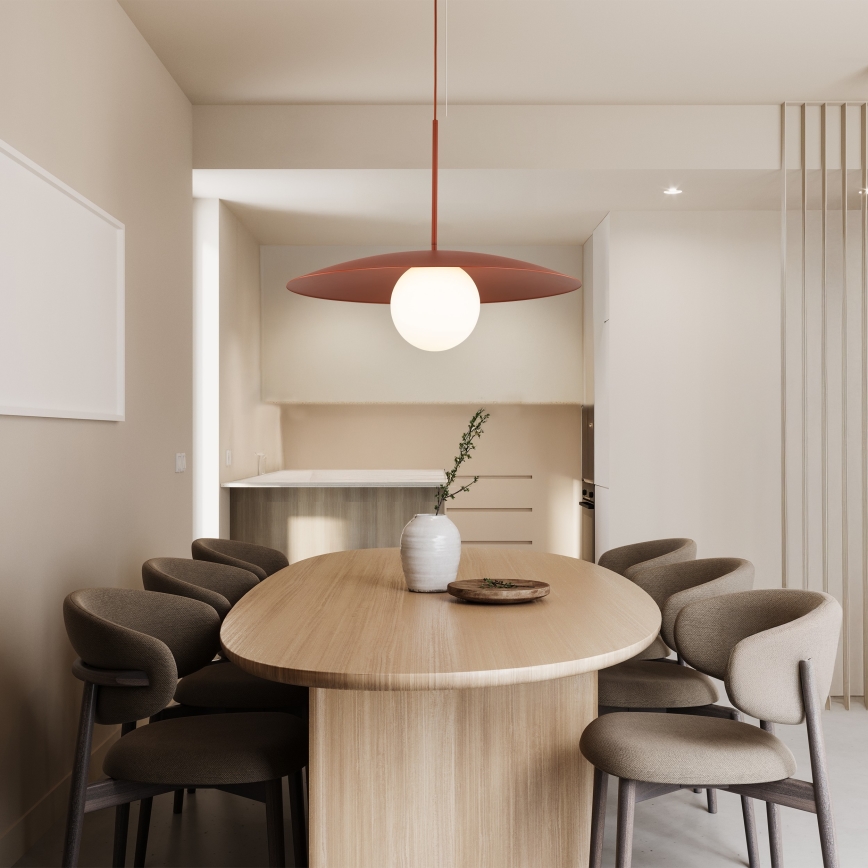 Hanglamp aan een koord SLATE 1xE27/15W/230V diameter 65 cm baksteen