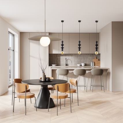 Hanglamp aan een koord SLATE 1xE27/15W/230V diameter 65 cm beige