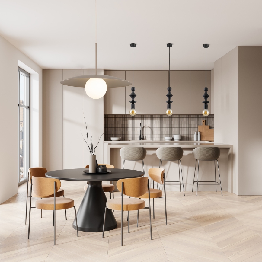 Hanglamp aan een koord SLATE 1xE27/15W/230V diameter 65 cm beige